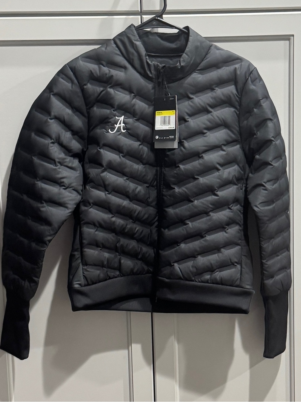 Nike Aeroloft Alabama Crimson Tide Black Quilted Puffer Jacket with White A Logo